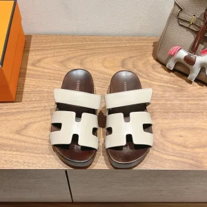 Hermes Wooden Sole Slippers image 1