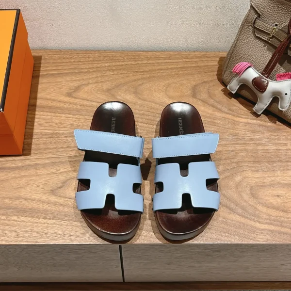 Hermes Wooden Sole Slippers image 1