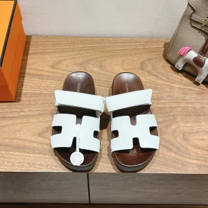 Hermes Wooden Sole Slippers image 1