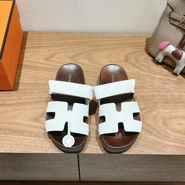 Hermes Wooden Sole Slippers image 1