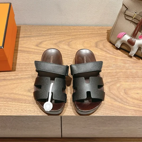 Hermes Wooden Sole Slippers image 1