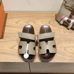Hermes Wooden Sole Slippers image 1