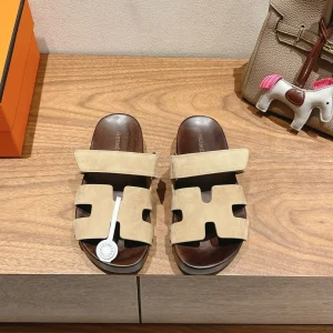 Hermes Wooden Sole Slippers image 1