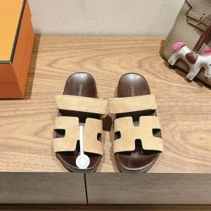 Hermes Wooden Sole Slippers image 1