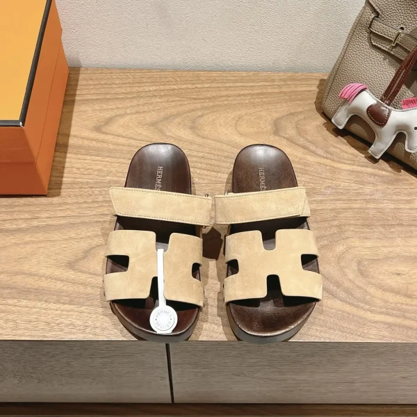 Hermes Wooden Sole Slippers image 1