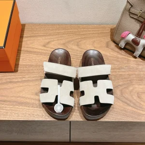 Hermes Wooden Sole Slippers image 1