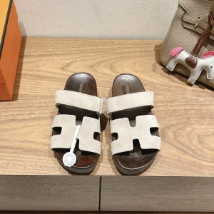 Hermes Wooden Sole Slippers image 1