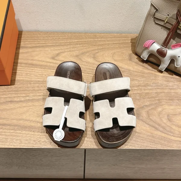 Hermes Wooden Sole Slippers image 1