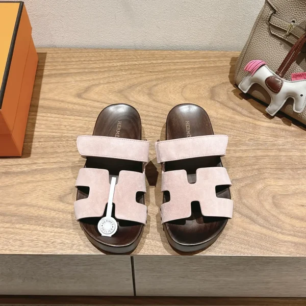 Hermes Wooden Sole Slippers image 1