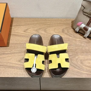Hermes Wooden Sole Slippers image 1