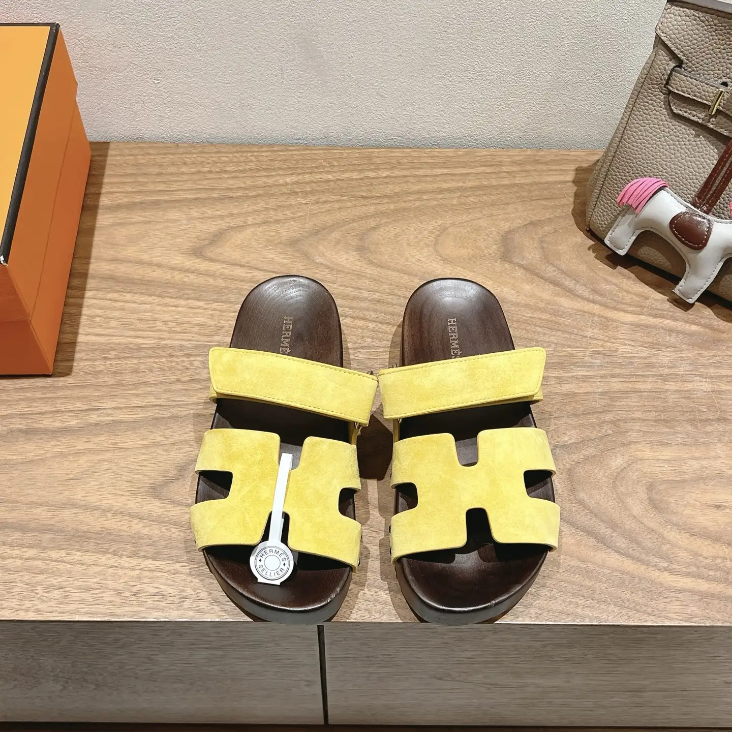 Hermes Wooden Sole Slippers image 1