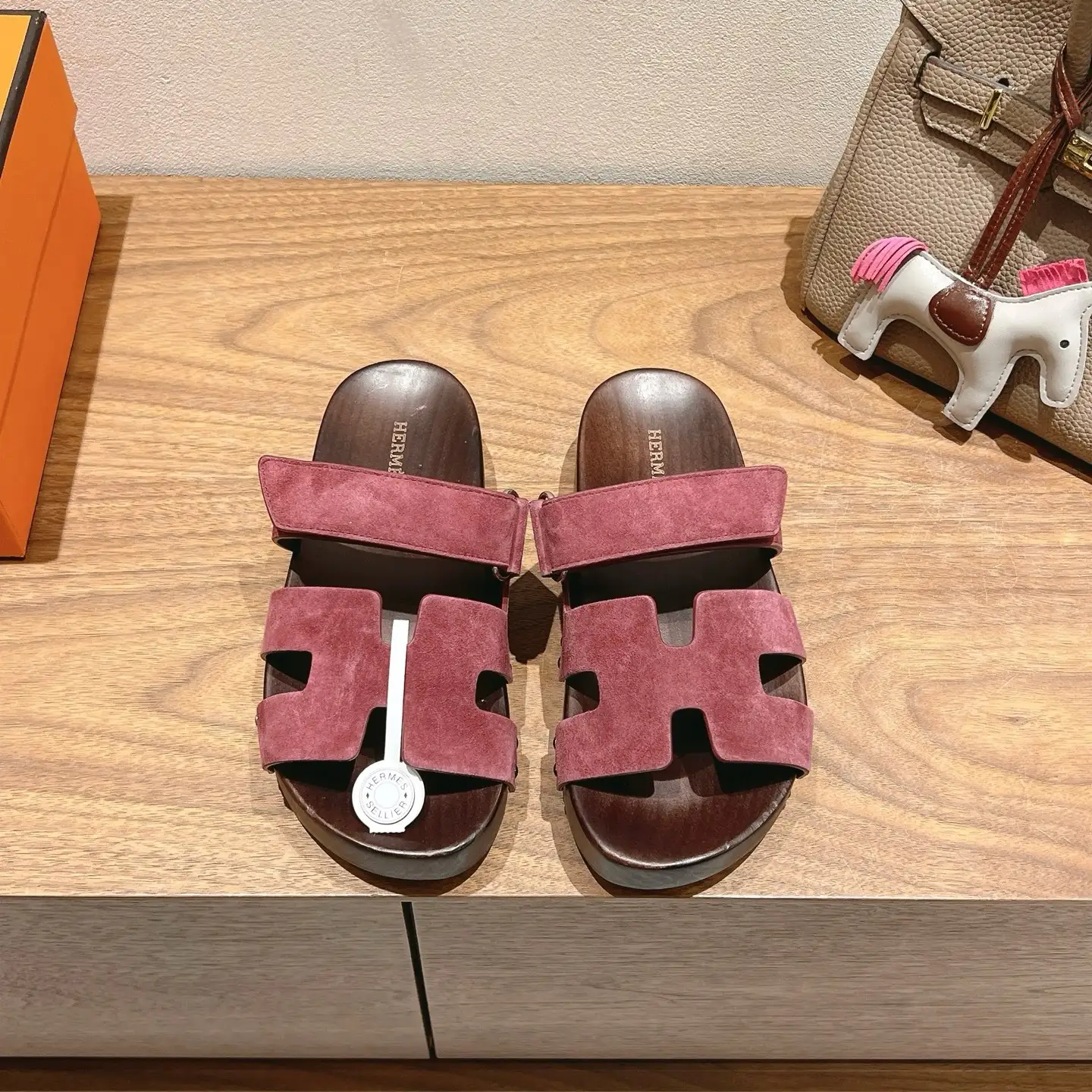 Hermes Wooden Sole Slippers image 1