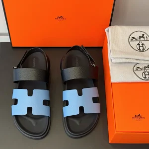 Men's Leather Slide Sandals with Rubber Anti-Slip Sole image 1