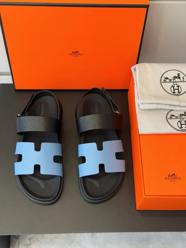 Men's Leather Slide Sandals with Rubber Anti-Slip Sole image 1