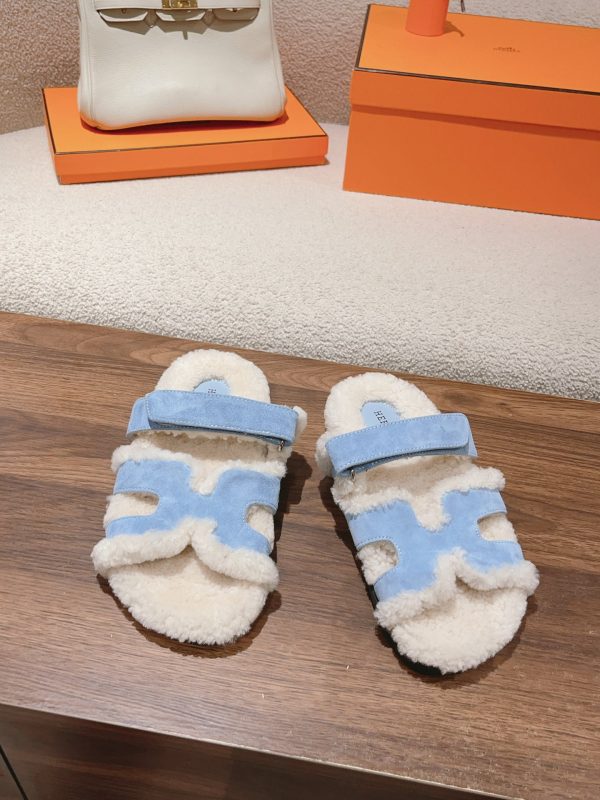 Hermès Classic Second Uncle Slipper Series Couple Style Autumn Winter Wool Slippers image 1