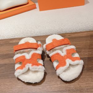 Hermès Classic Unisex Wool Shearling Slides image 1
