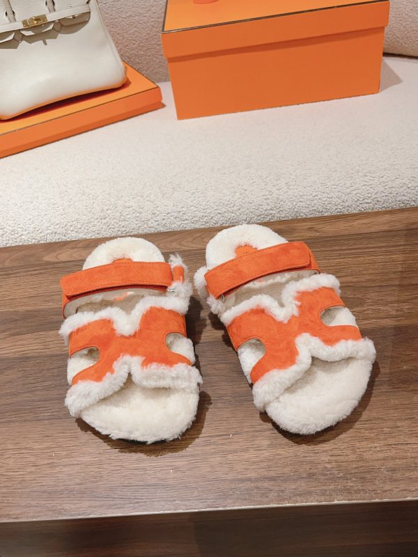 Hermès Classic Unisex Wool Shearling Slides image 1