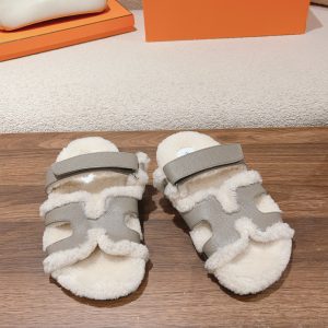 Hermès Classic Second Uncle Unisex Autumn Winter Wool Slippers image 1