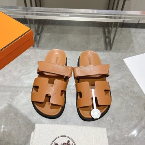 Genuine Leather Palm Grain Slide Sandals image 1