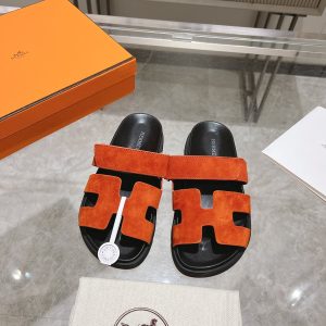 Unisex Solid Genuine Leather Ancone Slide Sandals image 1