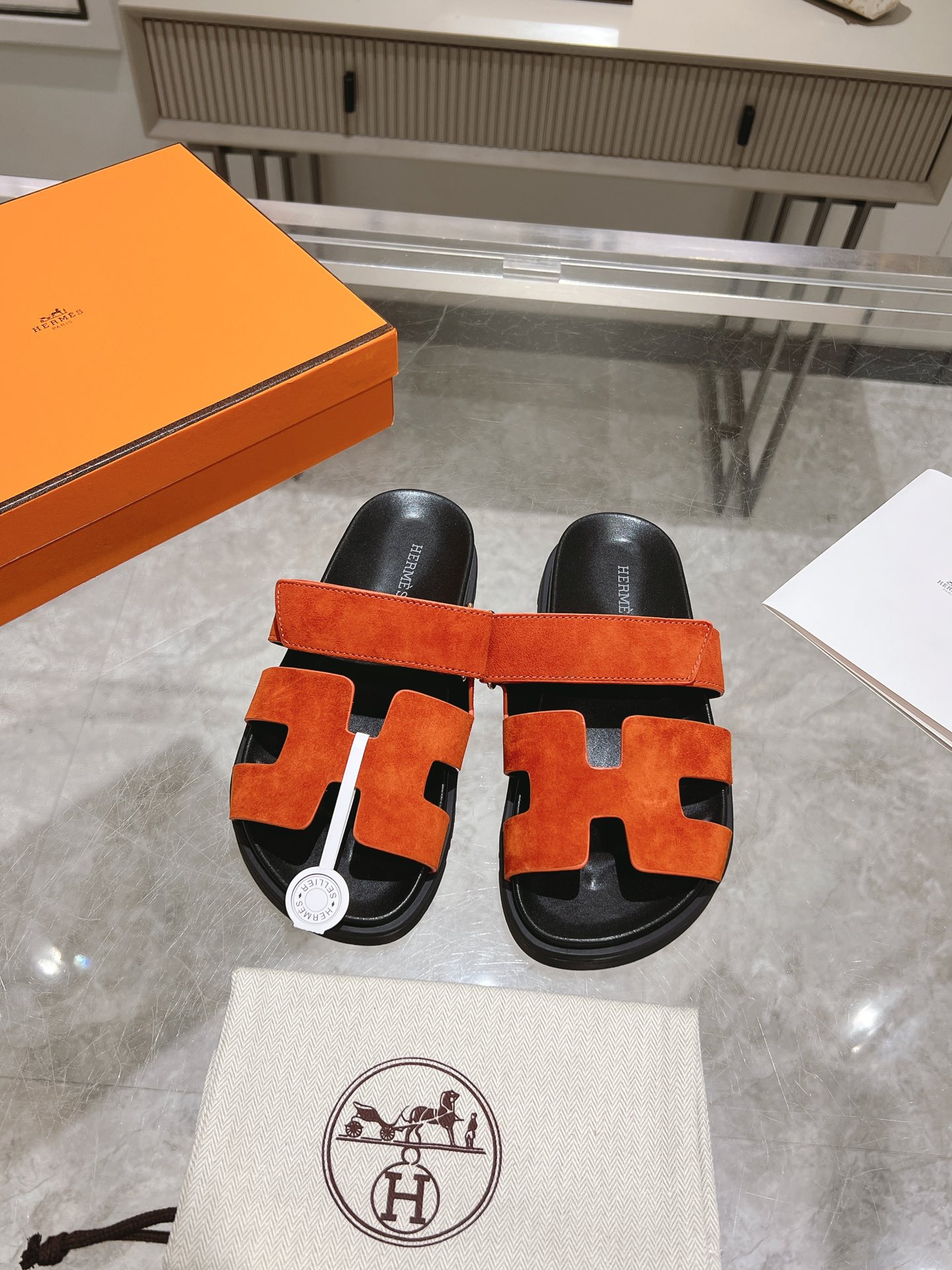 Unisex Solid Genuine Leather Ancone Slide Sandals image 1