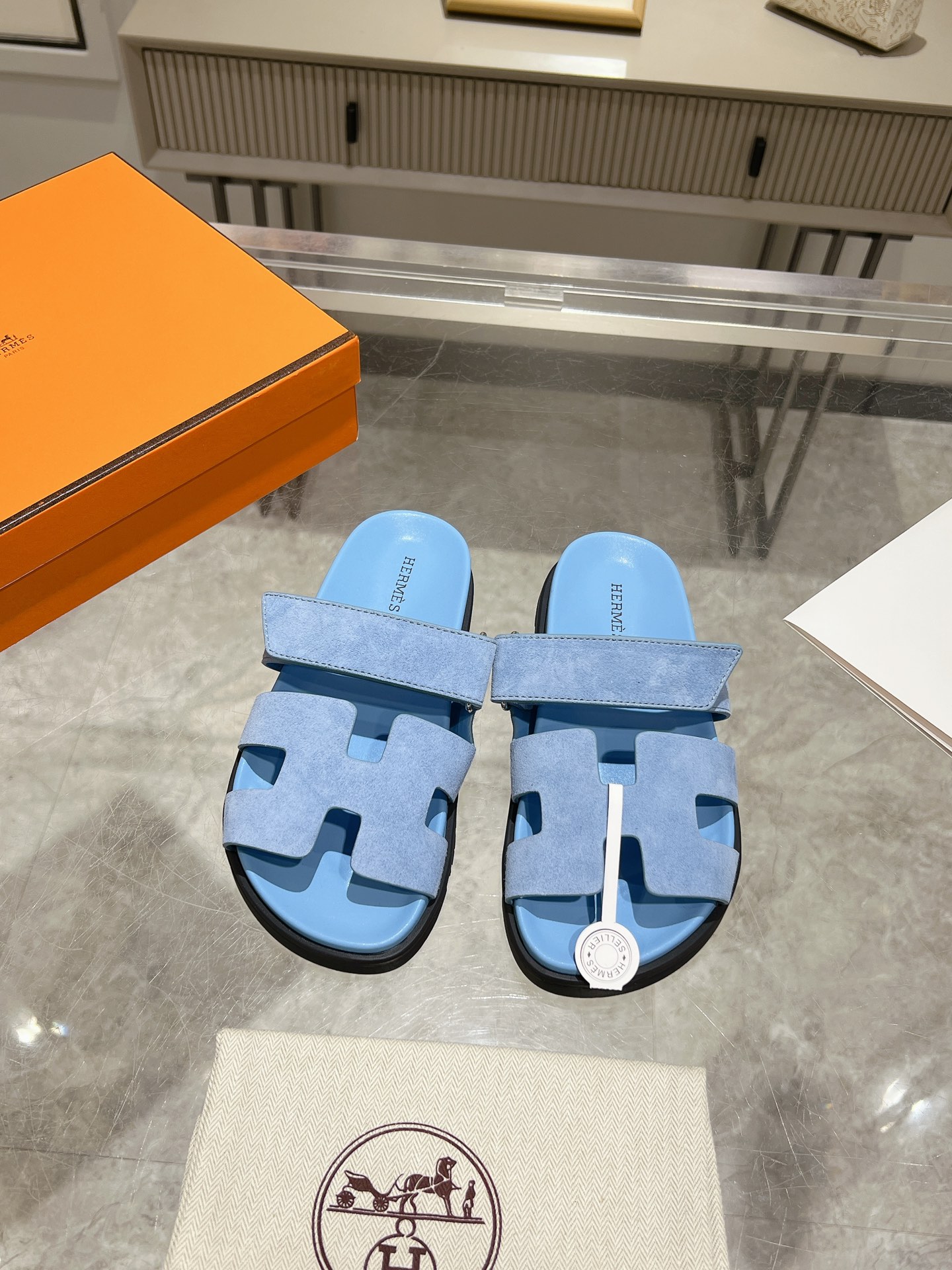 Herme* Ancone Unisex Genuine Leather Platform Slides image 1