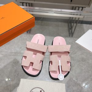 Herme* Ancone Monochrome Leather Platform Slide Sandals image 1