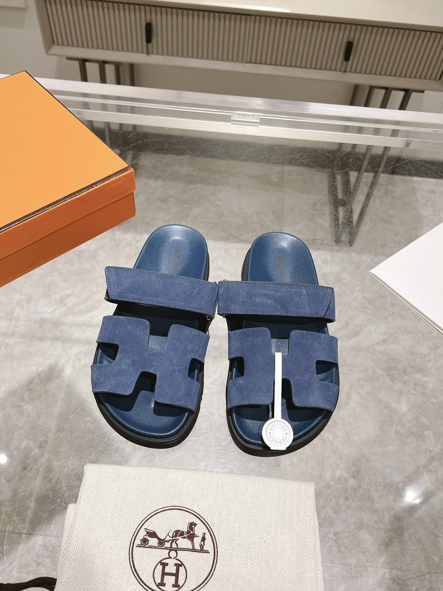 Solid Color Sheep Suede Platform Slide Sandals image 1