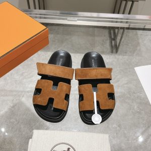 Monochrome Suede Slide Sandals image 1