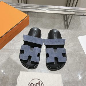 Herme* Ancone Unisex Genuine Leather Platform Slide Sandals image 1