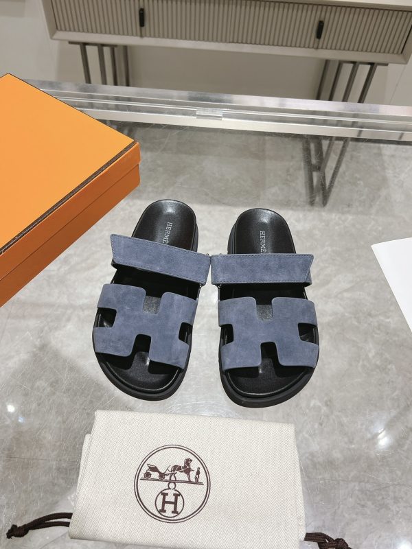 Herme* Ancone Unisex Genuine Leather Platform Slide Sandals image 1