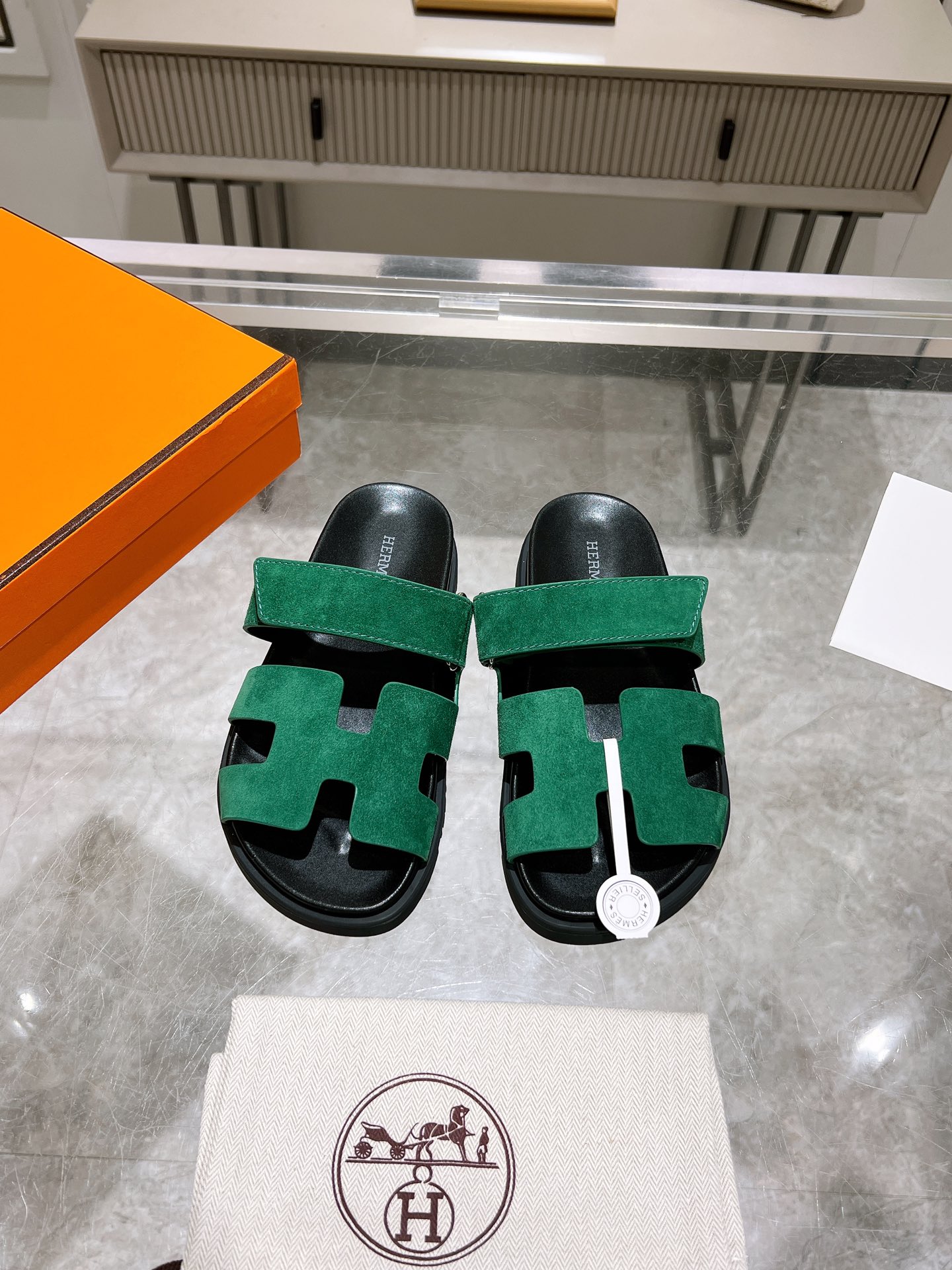 Herme Ancone Unisex Solid Color Sheep Suede Slide Sandals image 1