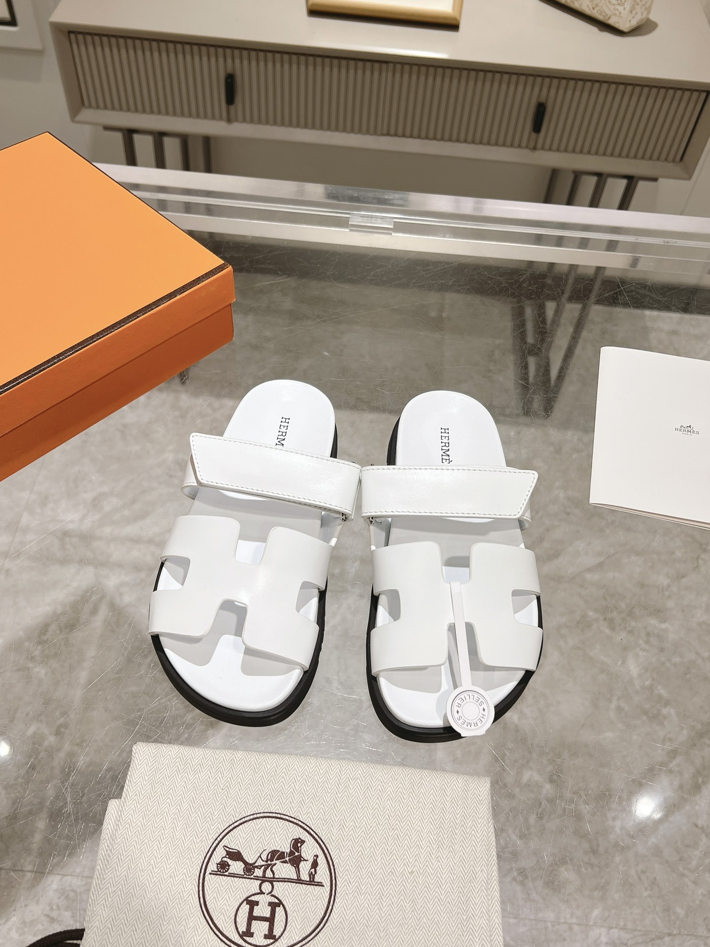Herme* Ancone Cowhide Slide Sandals image 1