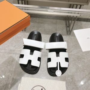 Herme* Ancone Monochrome Cowhide Platform Slide Sandals image 1