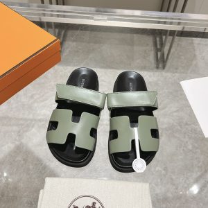 Unisex Herme* Ancone Solid-Color Cowhide Platform Slide Sandals image 1