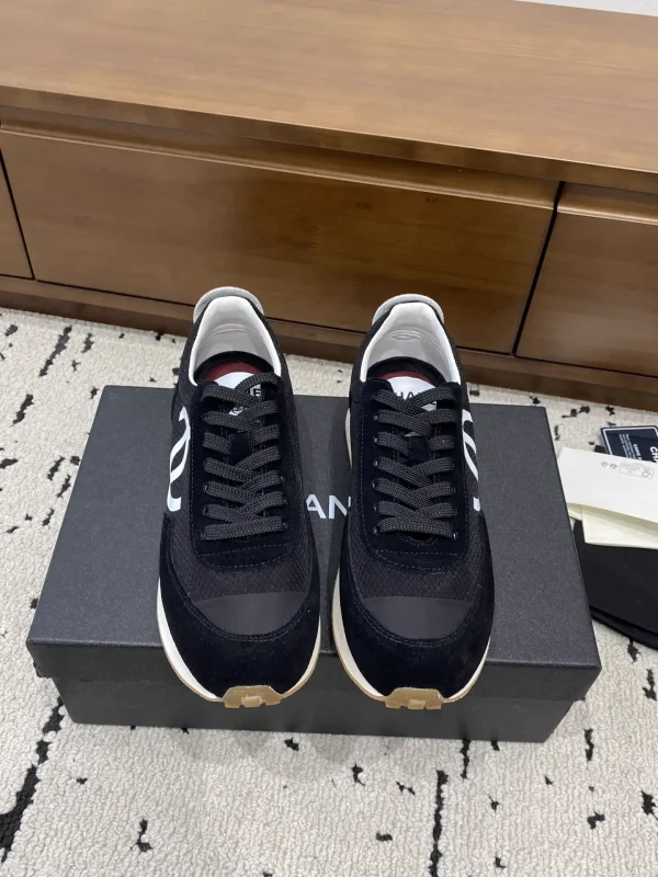 CHANEL Black and White Casual Running Sneakers image 1