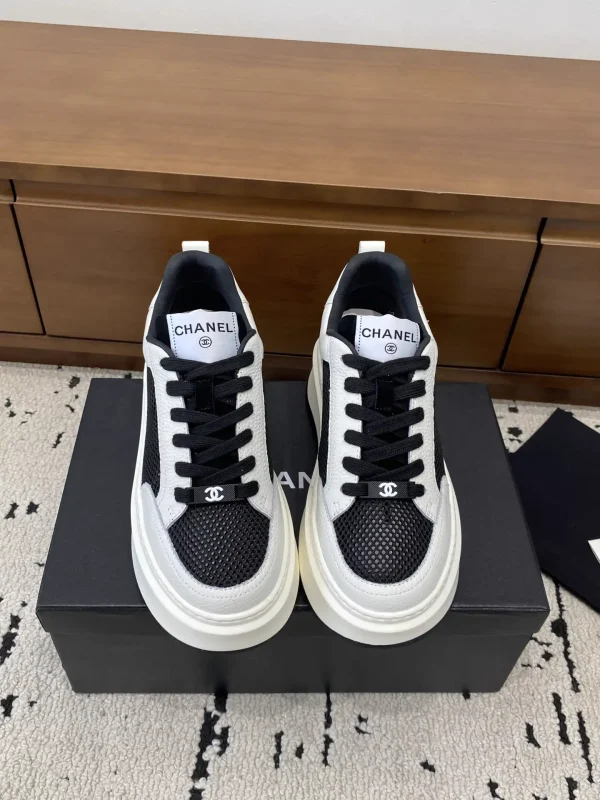 CHANEL Black and White Casual Sneakers image 1