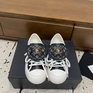 Quilted Flap Lace-Up Mule Sneakers image 1
