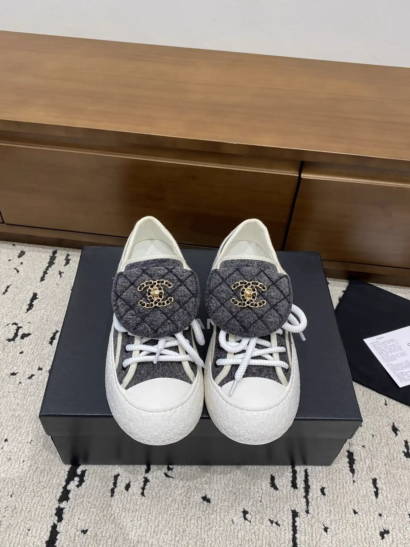 Quilted Flap Mule Sneakers with Turnlock Detail image 1