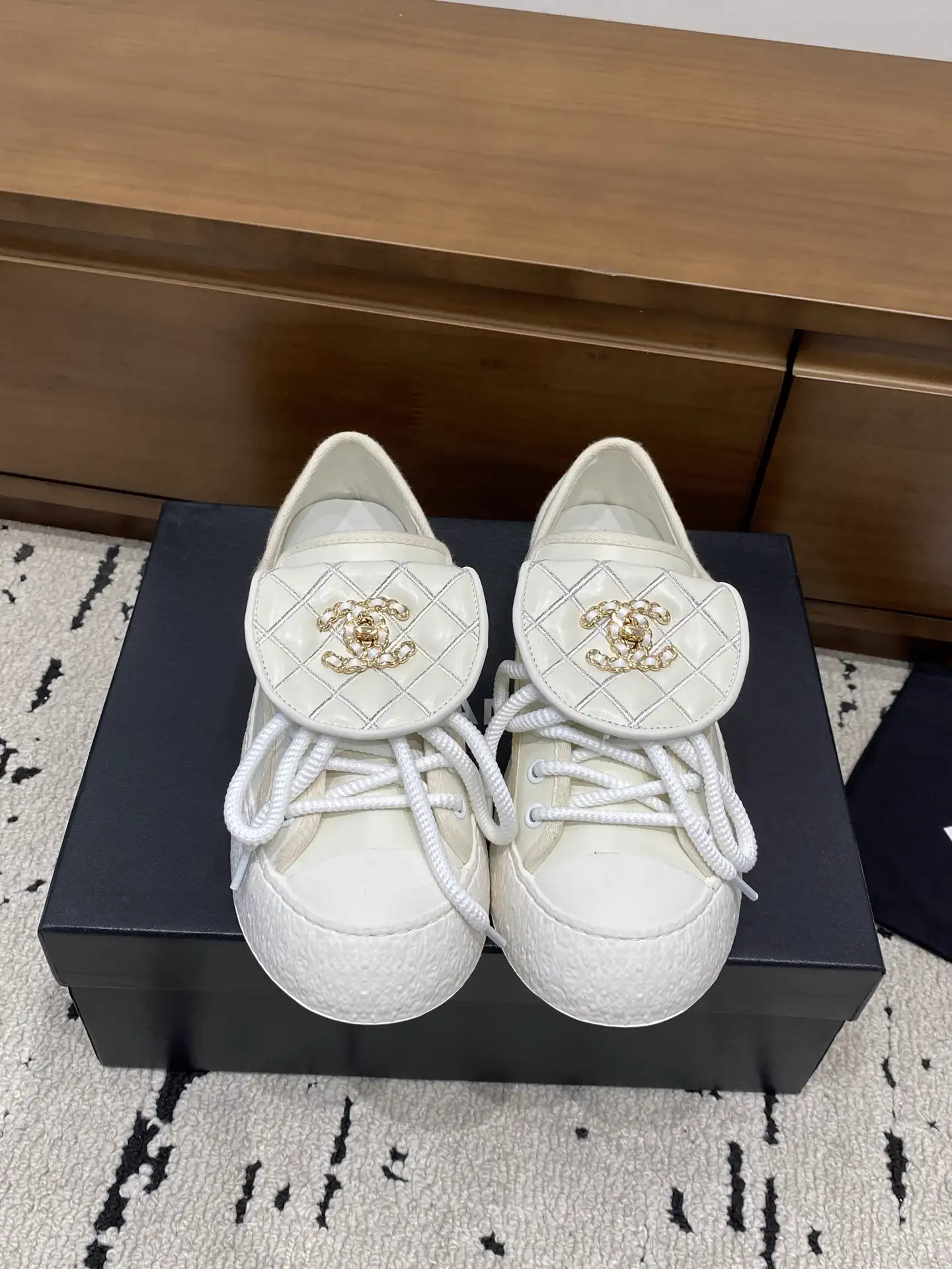 Quilted Flap Mule Sneakers with Turnlock Detail image 1