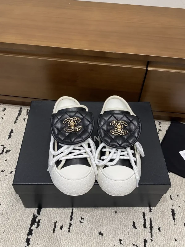 Quilted Flap Lace-Up Mule Sneakers image 1