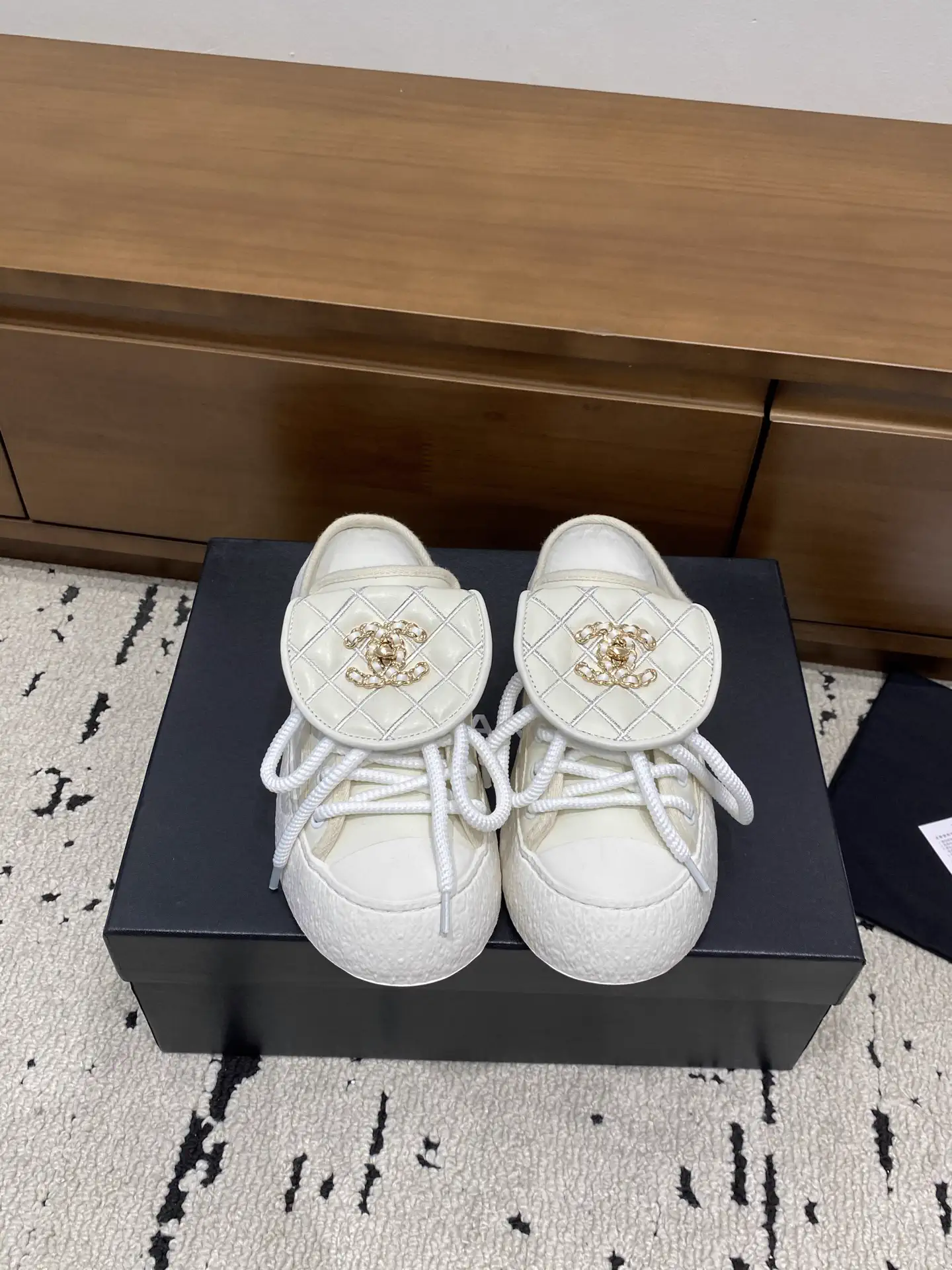 Quilted Flap Mule Sneakers with Turnlock Detail image 1
