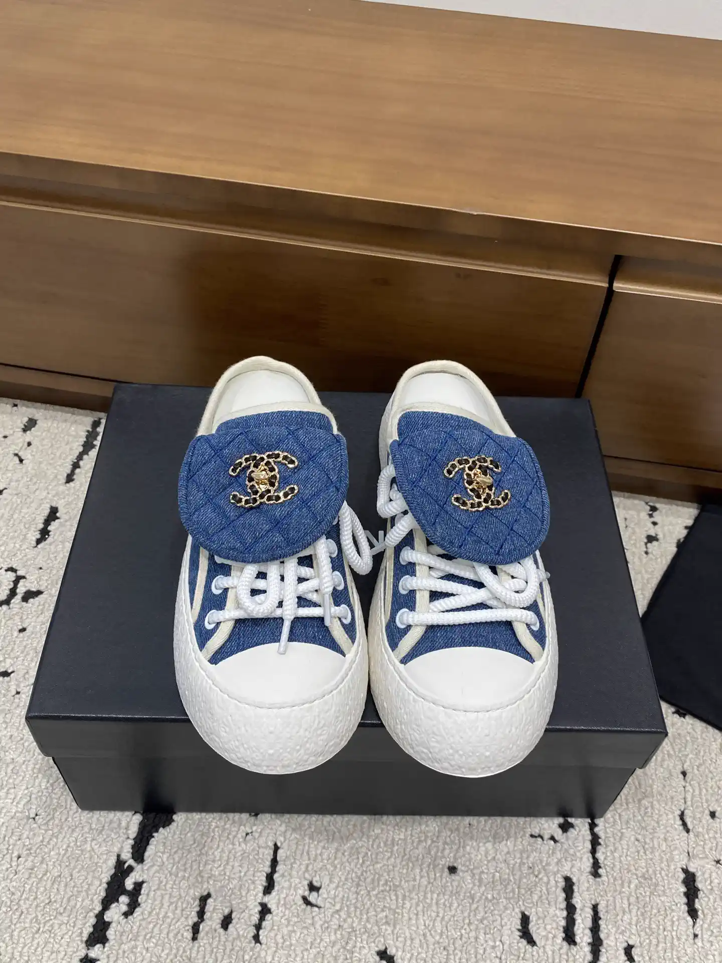 Quilted Flap Mule Sneakers with Turnlock Detail image 1