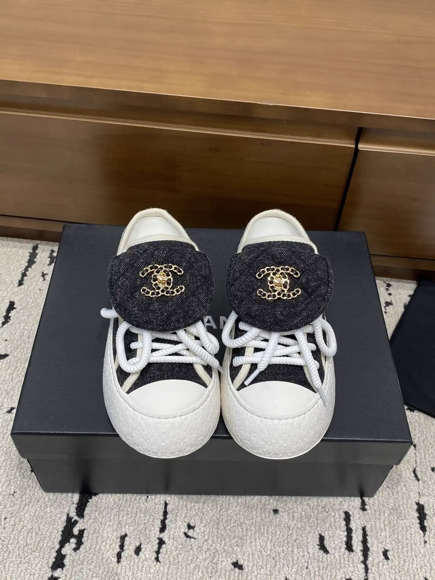 Quilted Flap Mule Sneakers with Turnlock Detail image 1