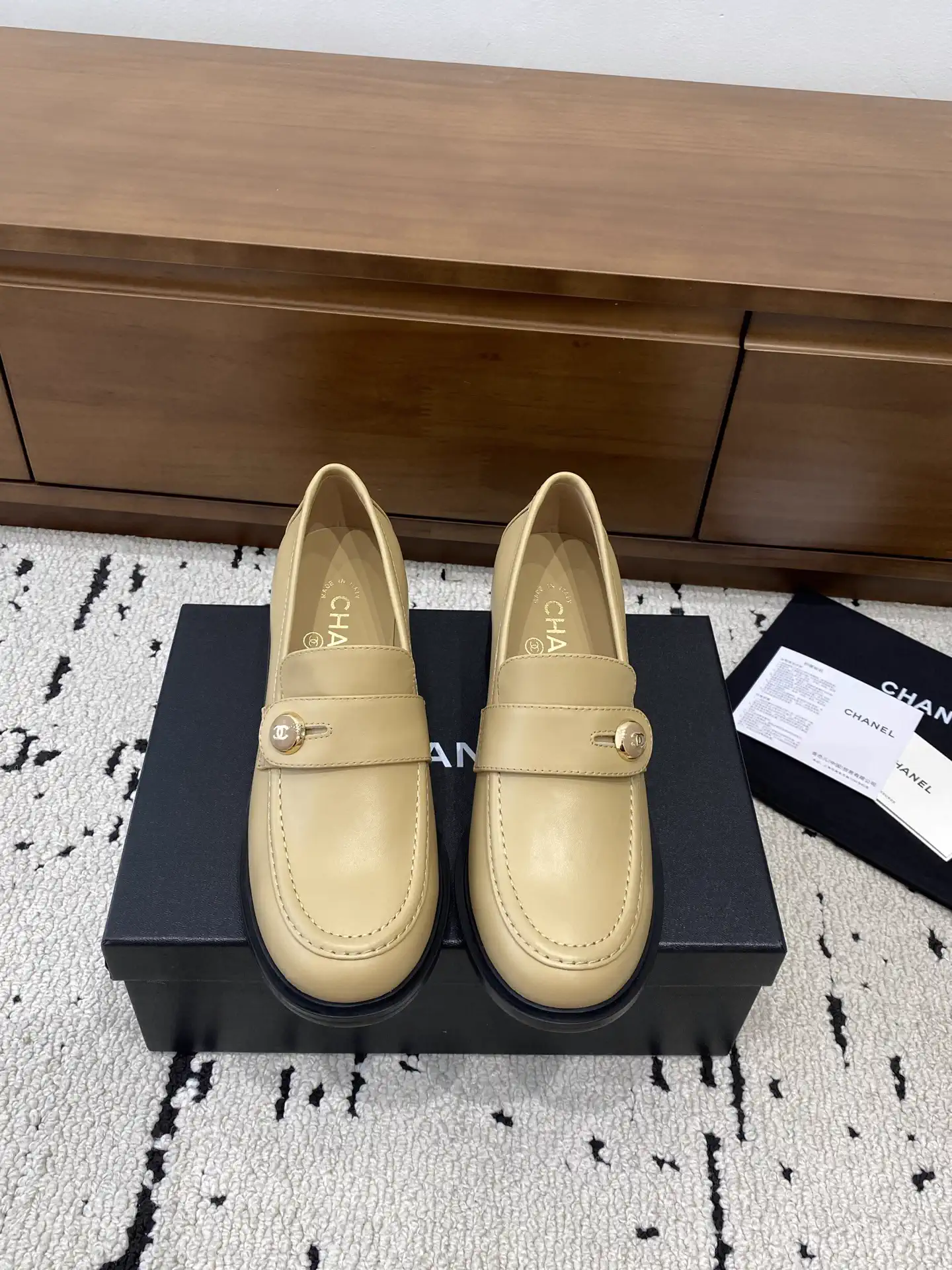 Women's Button Decor Chunky Heel Loafers image 1