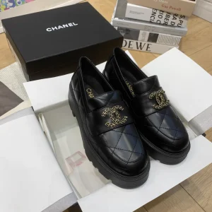 Quilted Platform Loafers with Double C Accent image 1