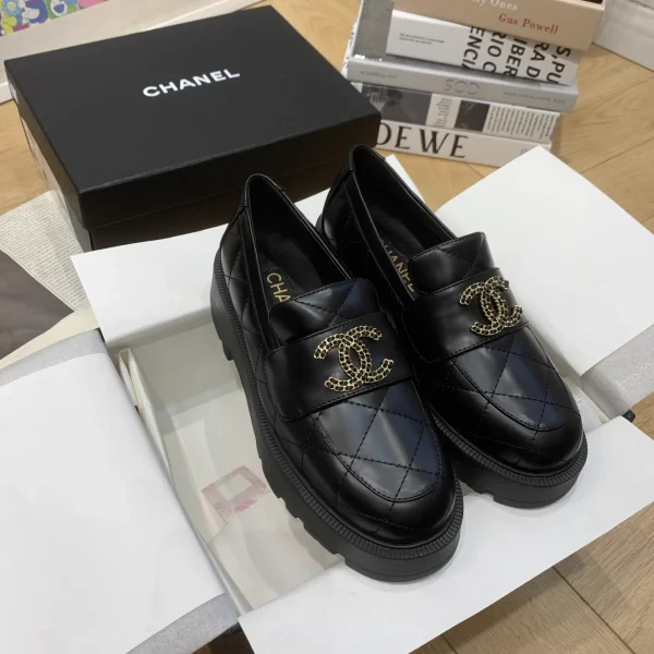 Quilted Platform Loafers with Double C Accent image 1