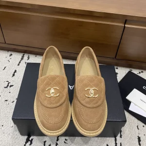 Quilted Suede Loafers with Gold-Tone Buckle image 1