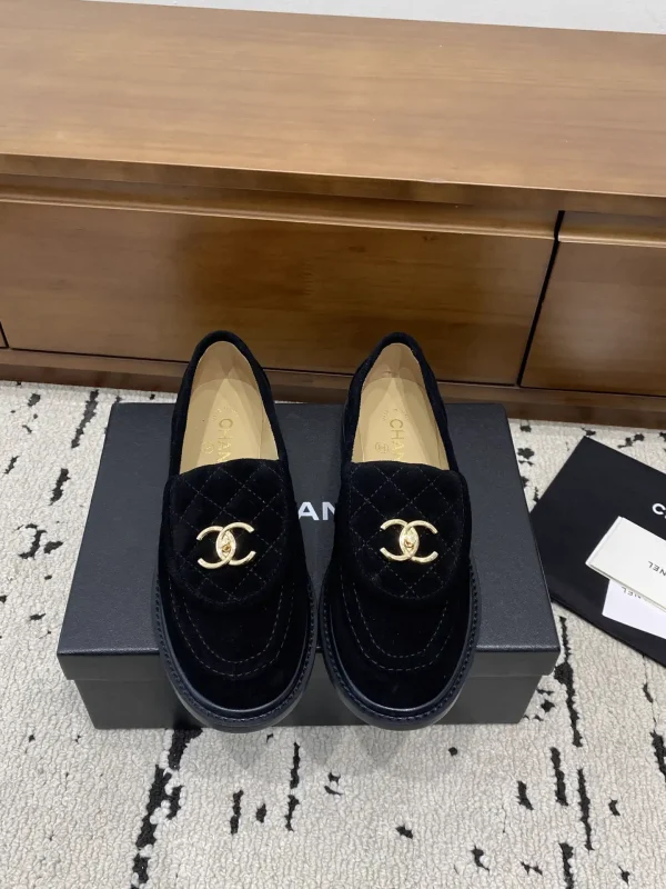 Quilted Suede Loafers with CC Logo image 1