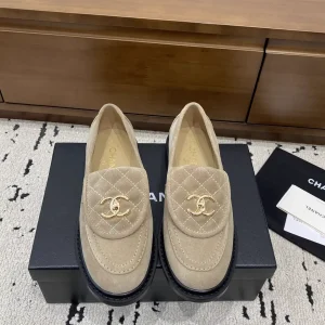 Suede Loafers with Gold-Tone Buckle image 1